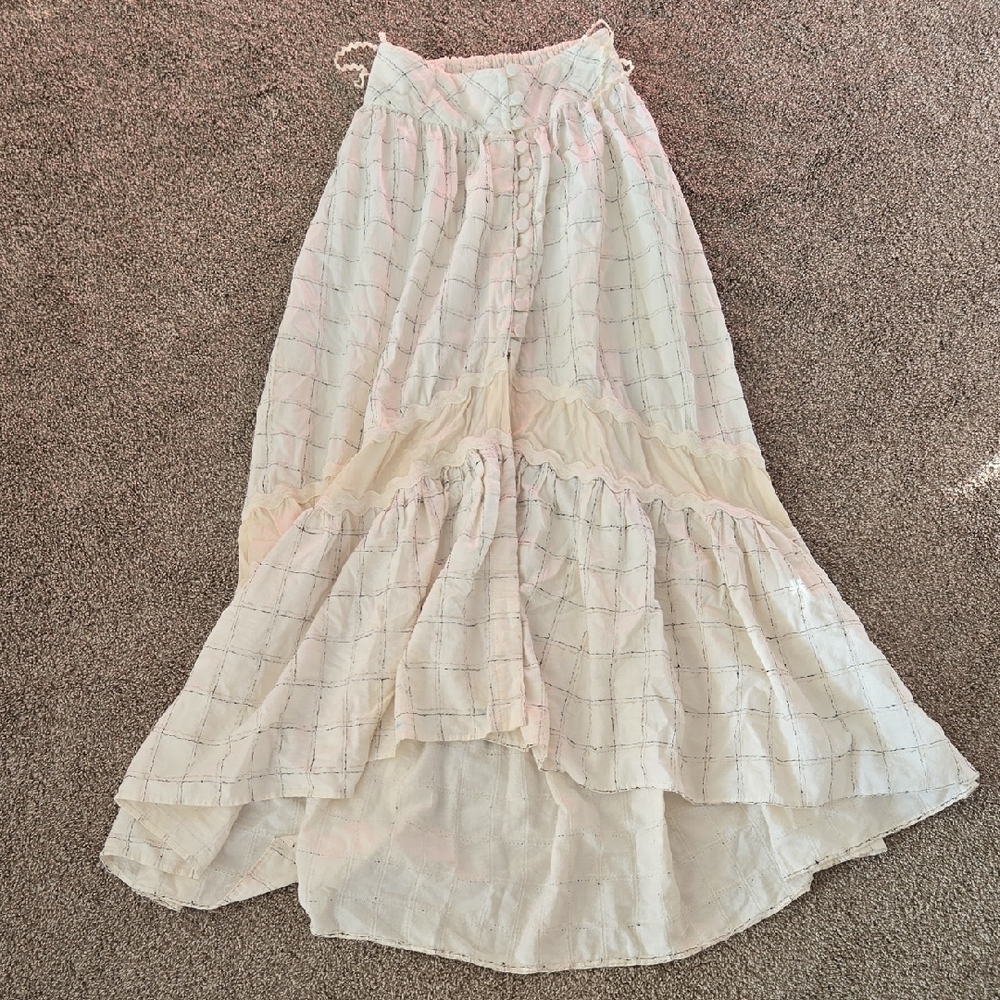 RAISSA A-Line Button Front Midi Skirt - Picture 2 of 8